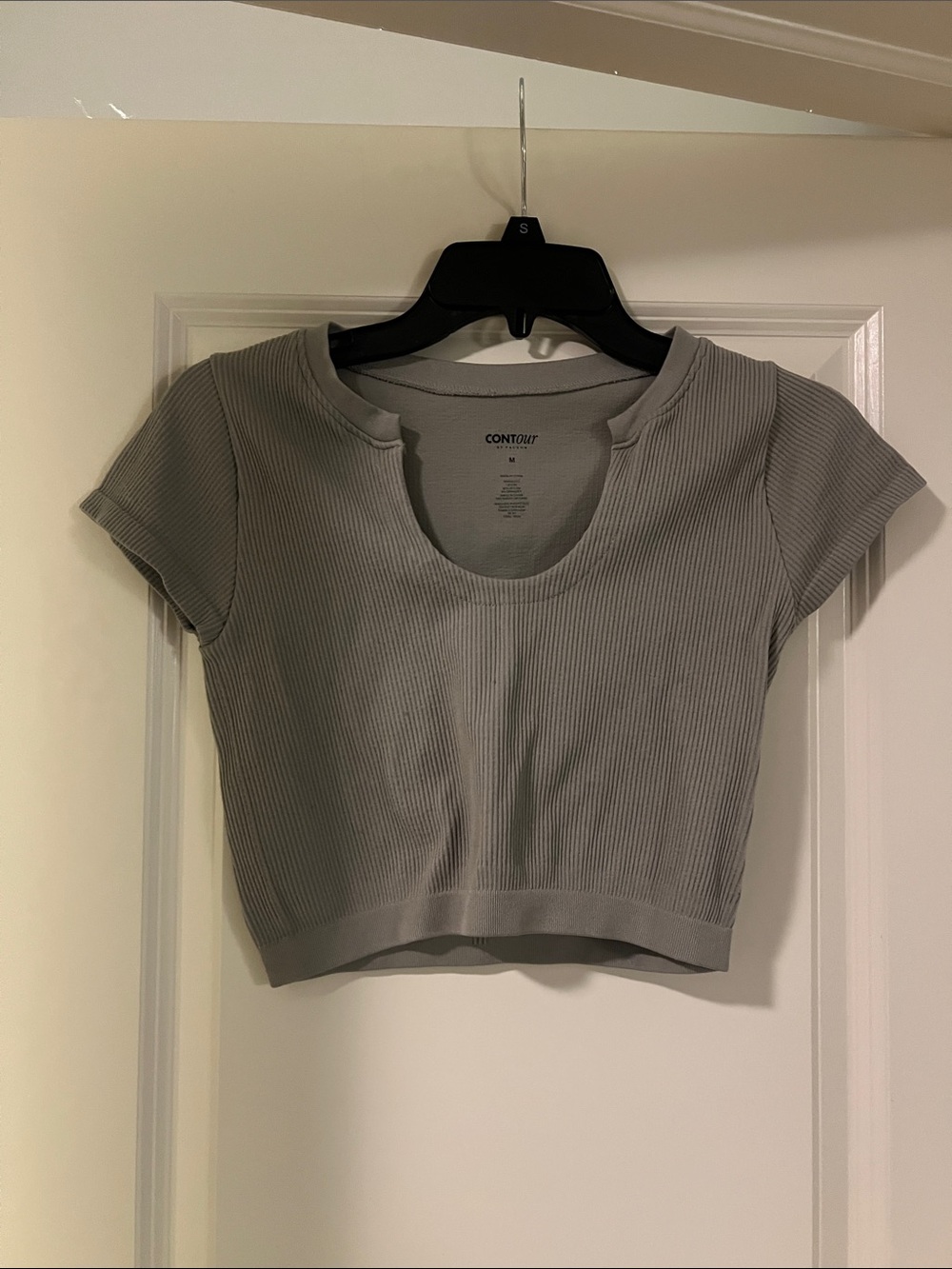 PacSun Ribbed Scoop Crop Top - Gray